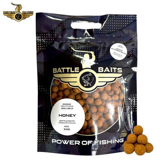 Протеинови топчета за захранване BATTLE BAITS Honey 3kg