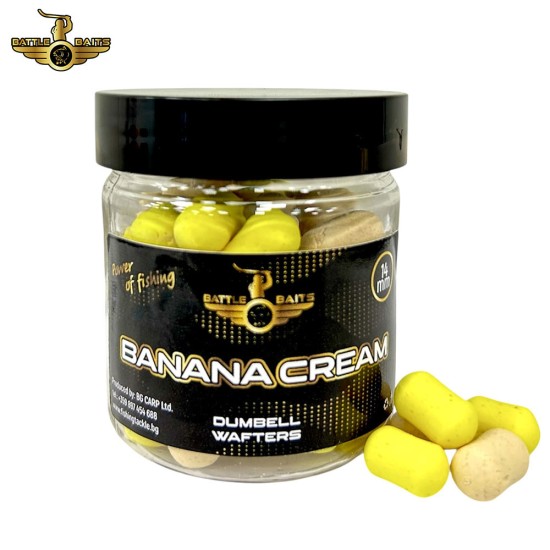 Дъмбели BATTLE BAITS Dumbell Wafters Banana Cream 14mm