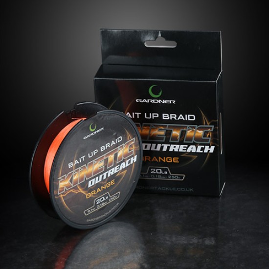 Спод влакно Gardner Kinetic OutReach Bait-Up Braid 250м 0.18мм (Оранжево)