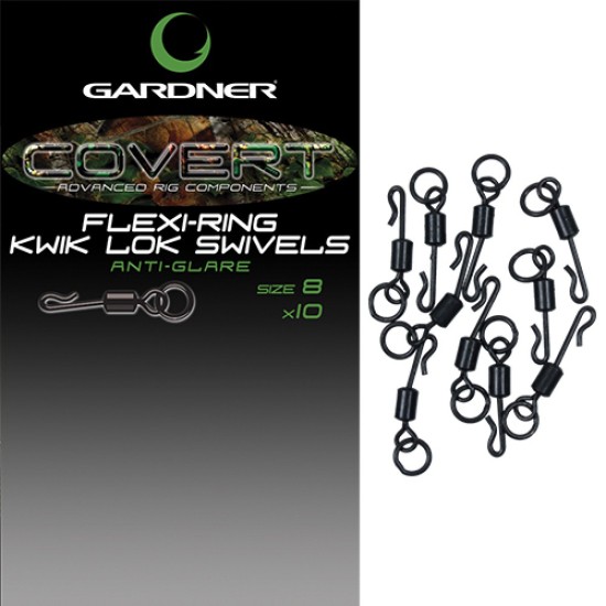 Бърза връзка с халка Gardner Covert Kwik Lok Flexi-Ring Swivels Size 8