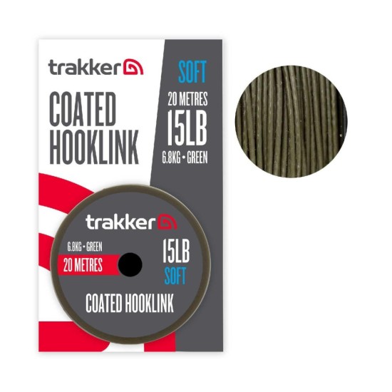 Повод с покритие Trakker Soft Coated Hooklink Green, 20м